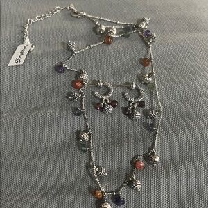 Brighton Silver Necklace with Colorful Charms